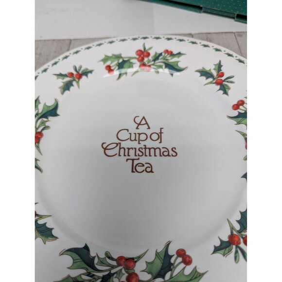 Vintage Walman House A Cup Of Christmas Tea Cookie Plate 10 1/4" Platter in Box - Picture 3 of 7